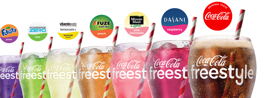 Selection of Coca-Cola Freestyle drinks